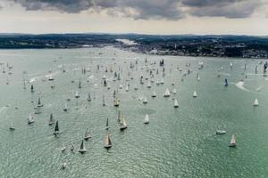 The record Rolex Fastnet Race fleet make their way out of the Solent 356 boats from 25 countries participated - 2015 Rolex Fastnet Race photo copyright  Rolex/ Kurt Arrigo http://www.regattanews.com taken at  and featuring the  class