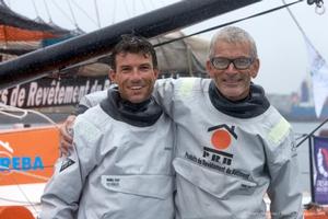 Victory for Vincent Riou and Sebastien Col on board IMOCA 60, PRB - 2015 Rolex Fastnet Race photo copyright Thierry Martinez / Sea&Co / Ocean Masters taken at  and featuring the  class