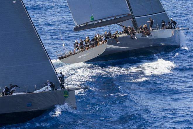 Open Season leads Y3K at the Maxi Yacht Rolex Cup last year.  - Maxi Yacht Rolex Cup ©  Rolex / Carlo Borlenghi http://www.carloborlenghi.net