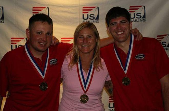 Melissa Klotz, Josh Agripino and Matthew (Tom) Pena - First place at the US Sailing Disabled Championship Capri 22 class  © Fara Barnes