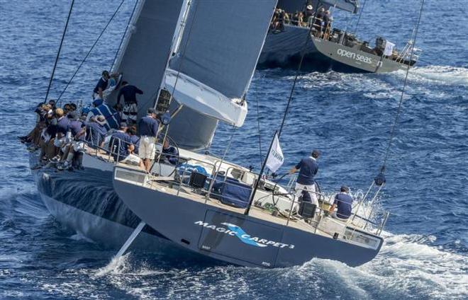 Close competition on day one - 2015 Maxi Yacht Rolex Cup ©  Rolex / Carlo Borlenghi http://www.carloborlenghi.net