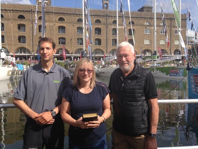 Huw Fernie (left) and Sir Robin Knox-Johnston (right) during the 2015-16 Clipper Round the World Yacht Race © Clipper Ventures