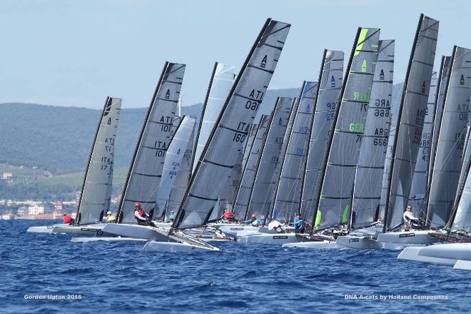 Race two start - 2015 A-Class Catamaran World Championships © Gordon Upton