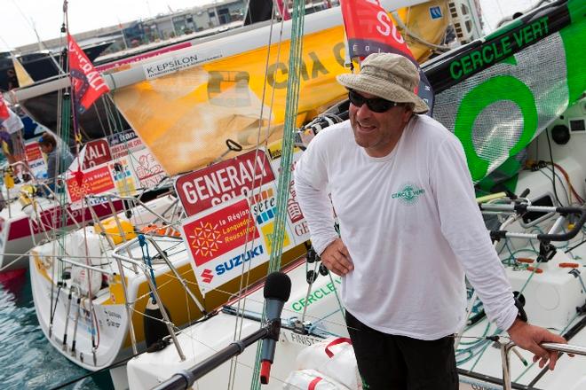 Les Figaros lors de l'arrivee de la 1ere etape de la Generali Solo entre Sete et Nice - La Generali Solo © Alexis Courcoux