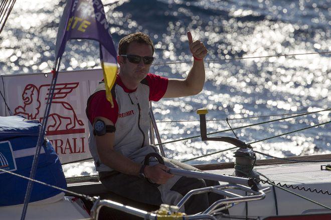 Nick Cherry entered the second offshore leg of the Generali Solo Méiterranée in second place, having excelled in both the inshore and offshore racing. The second offshore leg - from Nice to Barcelona via Menorca - was a tough one, with varying wind speeds throughout. Nick finished the leg in 15th place and now sits in fifth on the overall leaderboard &copy; Alexis Courcoux