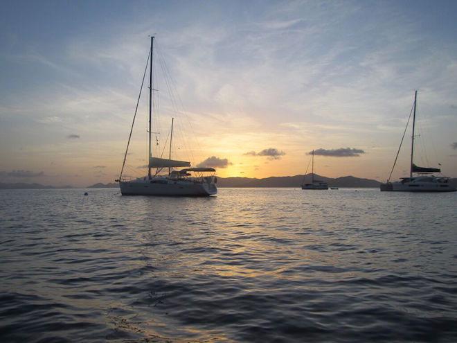 Returning to the boat at sunset after an afternoon swim © Karen E. Lile