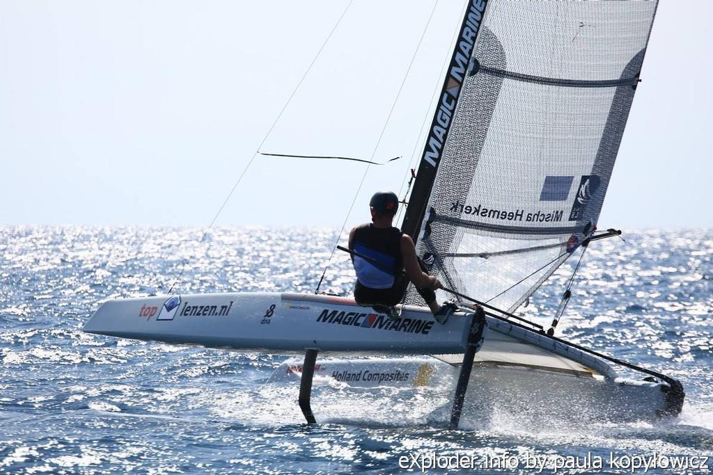 Misha Heemskerk (NED) - 2015 Int A-Cat Worlds, Punta Ala, Day 3 © Paula Kopylowicz / Exploder.info http://www.exploder.info