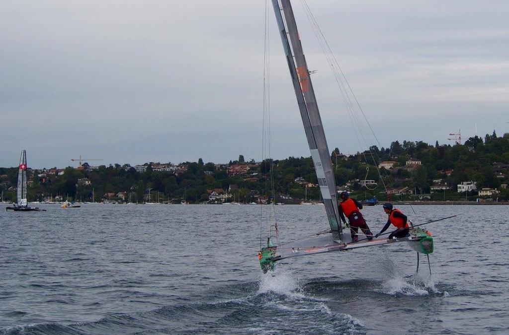 Groupama C - Little America's Cup - Day 3 - Lake Geneva photo copyright Groupama Sailing Team taken at  and featuring the  class