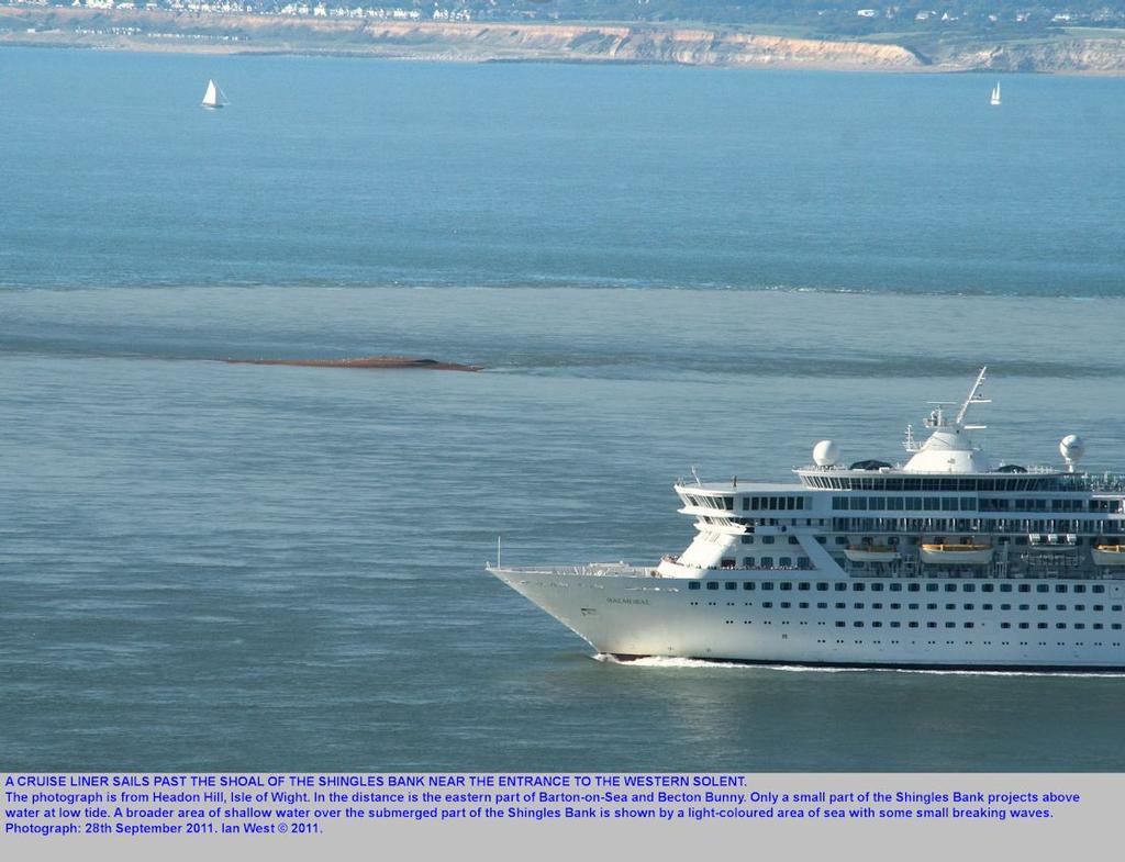 Ship passes SW Shingles Isle of Wight © SW