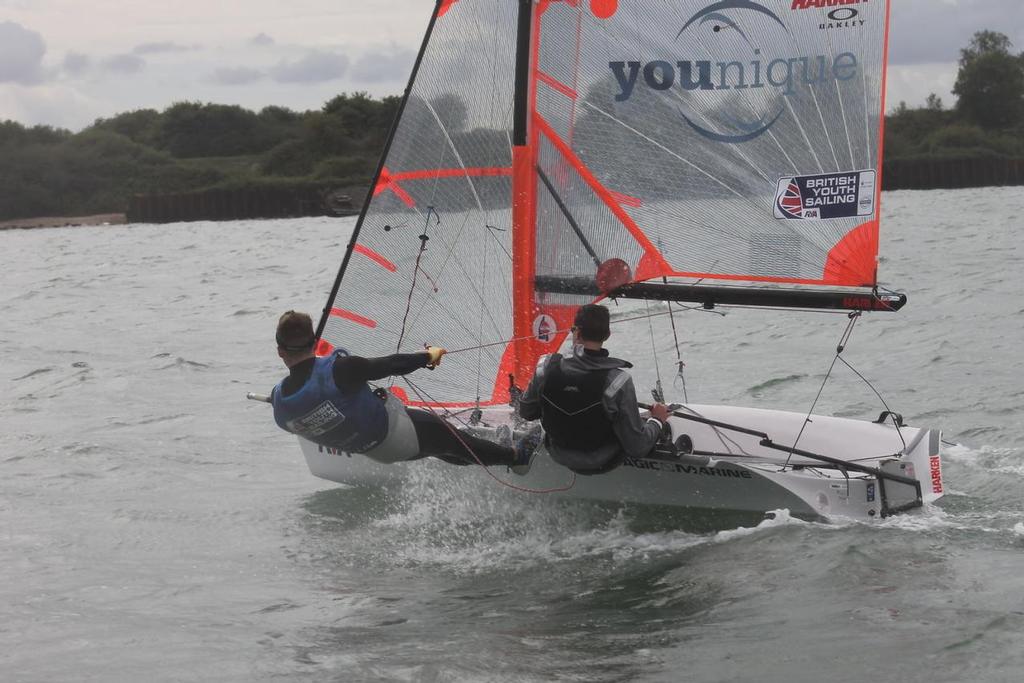 29er sailors James Grummett & Daniel Budden, who finished in 2nd place photo copyright Simon Lovesey taken at  and featuring the  class