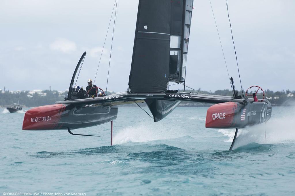 Oracle Team USA training in their first AC45S in Bermuda in May 2015 © Oracle Team USA / John Von Seeburg