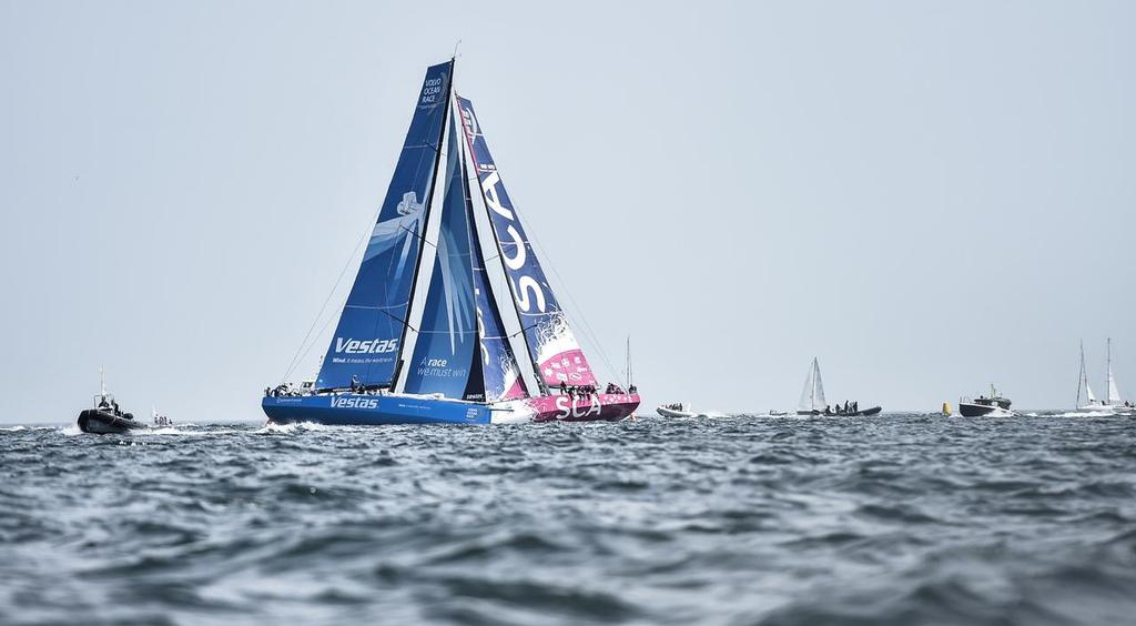 Team SCA and Team Vestas Wind photo copyright Ricardo Pinto / Volvo Ocean Race taken at  and featuring the  class