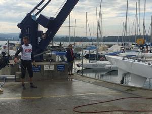 Mateusz Kusnierewicz lifting his boat after QF, he was the first one excluded from Semis, he and crew Dominik Zycky end the SSL Lake Grand Slam 2015 8th! photo copyright Star Sailors League http://starsailors.com/ taken at  and featuring the  class