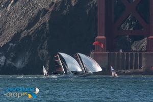 Race from Golden Gate Bridge downhill to the SF/ Oakland Bay Bridge - 2015 Ronstan Bridge photo copyright pressure-drop.us taken at  and featuring the  class