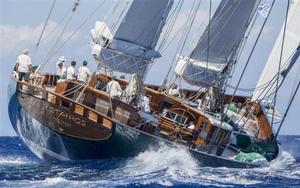 With a LOA of 66.7 meters, HETAIROS is the biggest boat in the fleet - 2015 Maxi Yacht Rolex Cup photo copyright  Rolex / Carlo Borlenghi http://www.carloborlenghi.net taken at  and featuring the  class