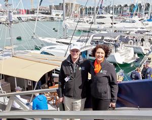 Peter Busfield and Michelle Khan at 2015 Auckland On Water Boat Show photo copyright Marine Industry Association . taken at  and featuring the  class