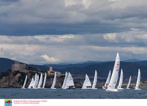 Snipe World Championship - Day 6 FINAL - Beat with Talamone in background photo copyright Matias Capizzano http://www.capizzano.com taken at  and featuring the  class