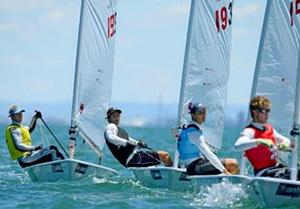 Laser fleet - 2015 ISAF Sailing World Cup Melbourne photo copyright Jeff Crow taken at  and featuring the  class