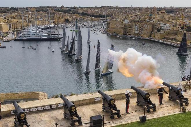 The Saluting Battery cannons mark the start - Rolex Middle Sea Race ©  Rolex / Carlo Borlenghi http://www.carloborlenghi.net