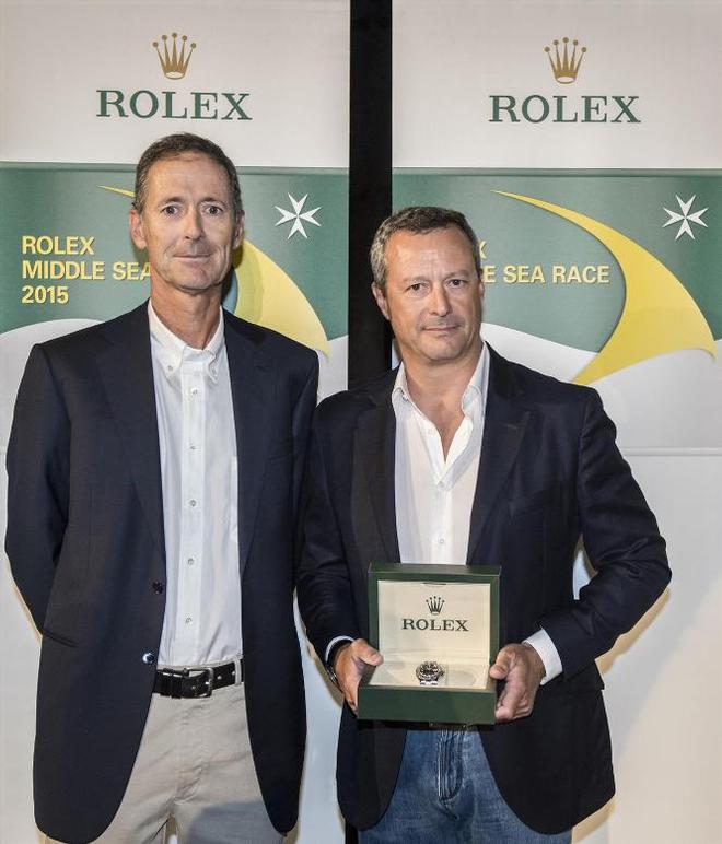 Francesco De Angelis and Michele Galli, overall winners - Rolex Middle Sea Race ©  Rolex/ Kurt Arrigo http://www.regattanews.com