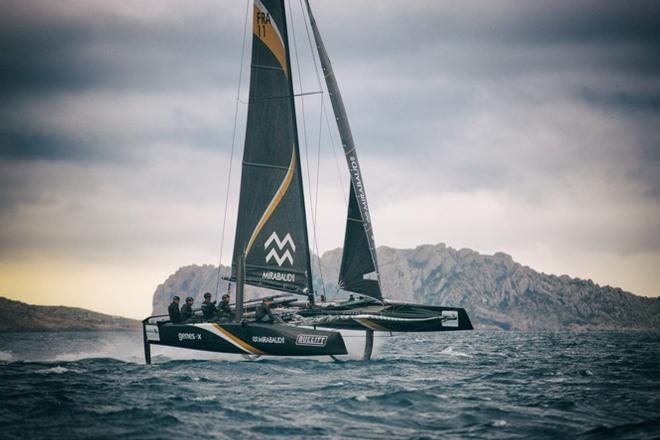 37.5 knots on Spindrift - 2015 Bullitt GC32 Racing Tour &copy; Sander van der Borch / Bullitt GC32 Racing Tour