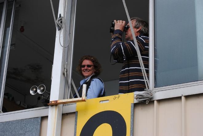 RYCT Vice Commodore Tracy Matthews fired the starting signal for today's Channel Race - 2015-16 Combined Clubs Long Race Series ©  Peter Campbell