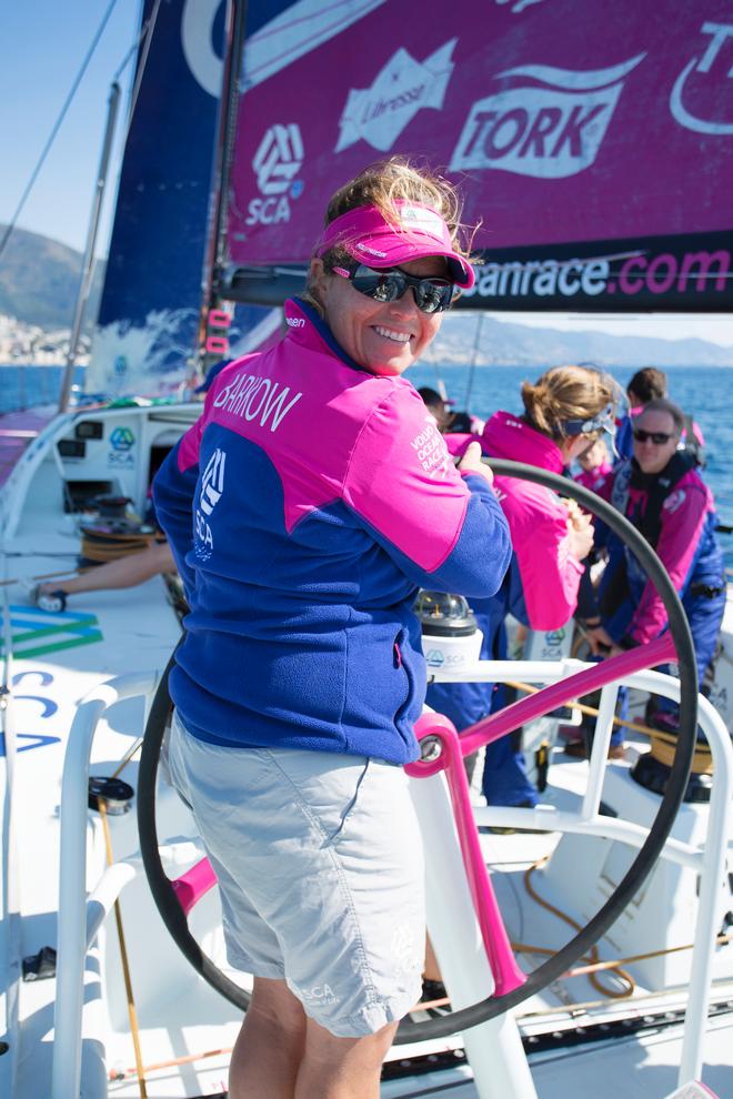 Sally Barkow, back in charge. SCA at the Genoa Boat Show 2015. © Guy Nowell