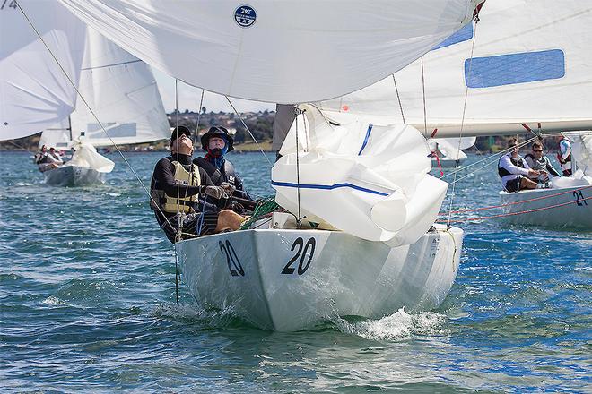 The Jukes of Hazzard head downwind during the 2015 Victorian Championship on Corio Bay. - 2016 Etchells Australian Championship ©  John Curnow