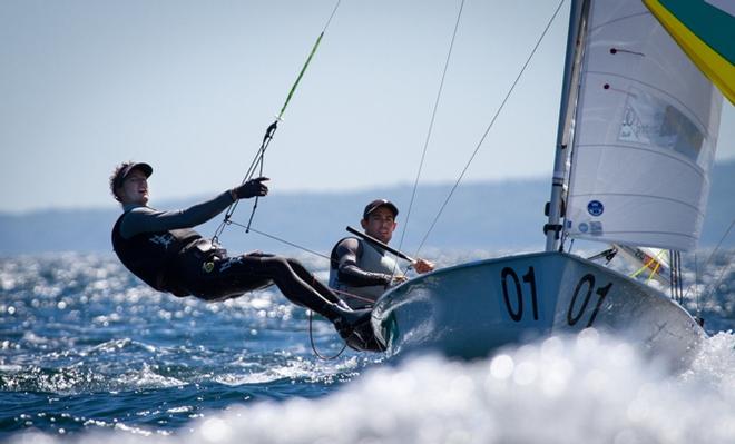 Mat Belcher/Will Ryan (AUS) racing - 2015 470 Open European Championships © Nikos Alevromytis