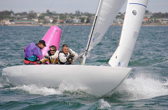 Off Brighton, Pedro rounds the top mark and prepares to hoist the spinnaker. - Etchells 2016 Australian Championship © David Staley - copyright