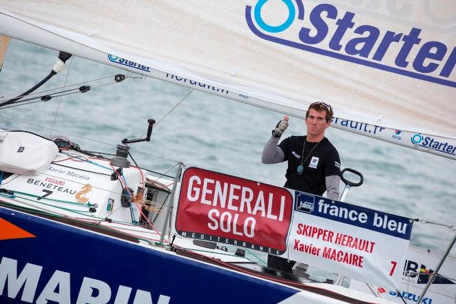 Xavier Macaire (Skipper Herault) 2eme de la Generali Solo 2015 © Alexis Courcoux