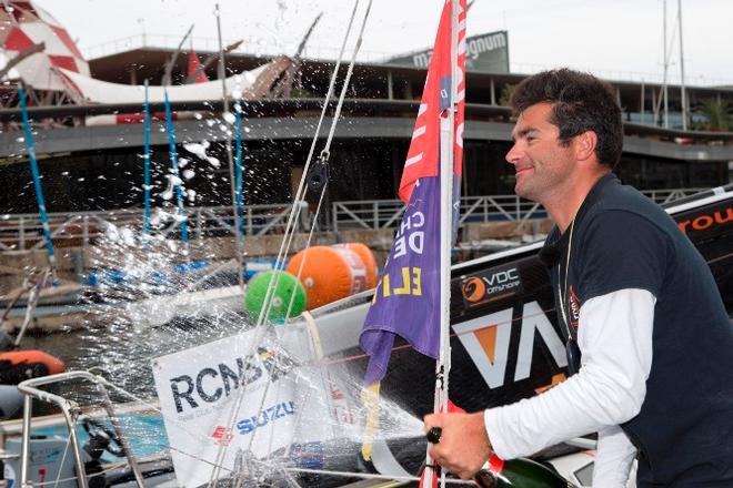 Alexis Loison, skipper du Figaro Groupe Fiva, vainqueur de la Generali Solo 2015 © Alexis Courcoux