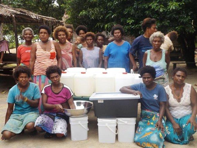 Buma women with coconut oil they have made © University Sailing