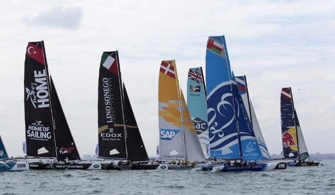 Race Start - Act 7, Istanbul, Turkey - 2015 Extreme Sailing Series © Mark Lloyd http://www.lloyd-images.com