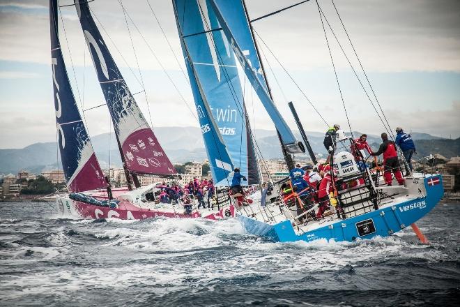 Fleet in action - Genoa Boat Show ©  Amalia Infante / Volvo Ocean Race