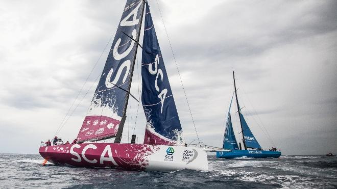 Fleet in action - Genoa Boat Show ©  Amalia Infante / Volvo Ocean Race