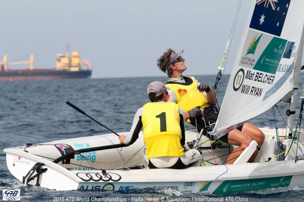 Matt Belcher and Will Ryan (AUS) - Day 2 - 2015 470 World Championships, Haifa, Israel © Down Under Rally