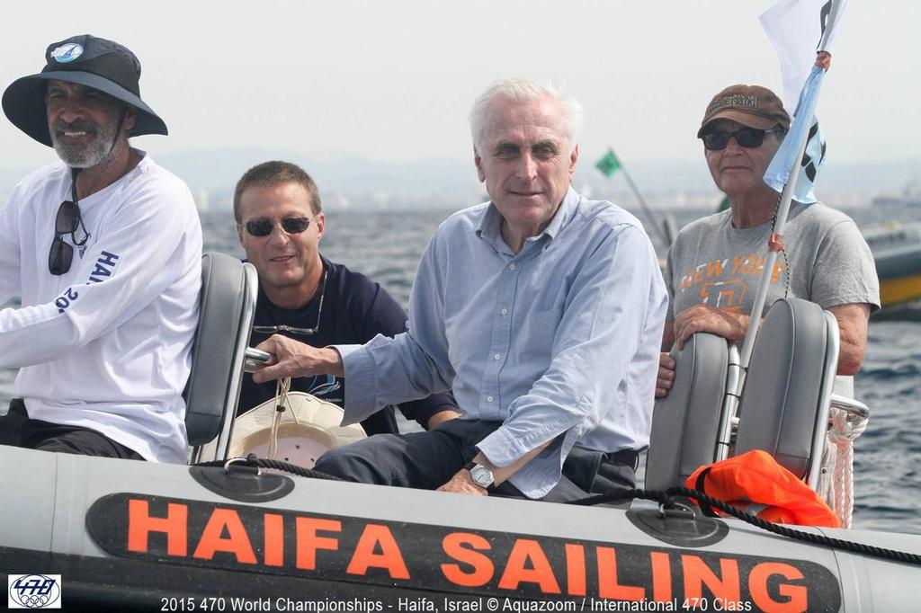 ISAF President Carlo Croce  - Day 2 - 2015 470 World Championships, Haifa, Israel © Down Under Rally