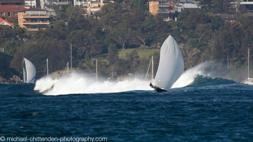  - Surfing the Dobroyd Bombora - Manly 16ft Skiff Sailing Club © Michael Chittenden 