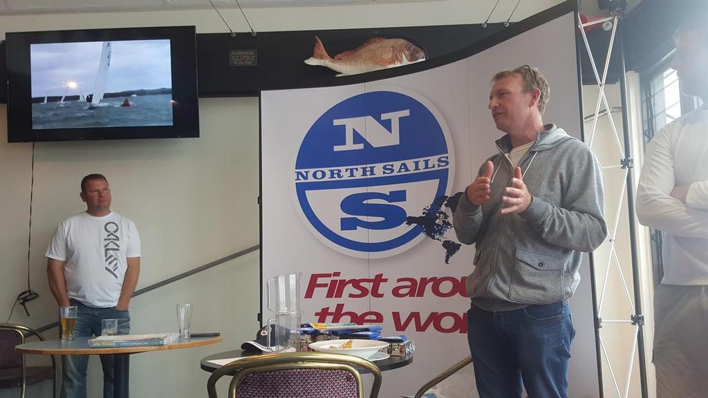 Top coach, Andrew Wills - North Sails gives a few tips to owners and crews at the debriefing after Day 1 of the Young 88 Owner Championships © Young 88 Media