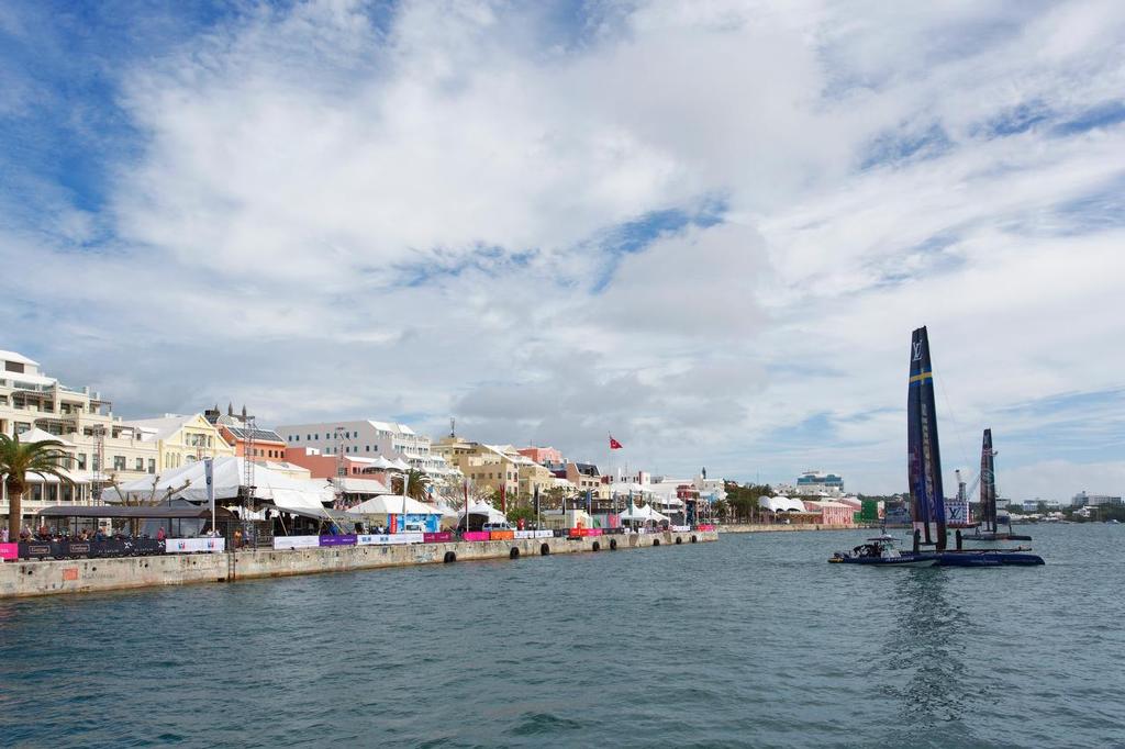 Front Street, Hamilton, Bermuda. Louis Vuitton America's Cup World Series 2015 photo copyright Guy Nowell http://www.guynowell.com taken at  and featuring the  class