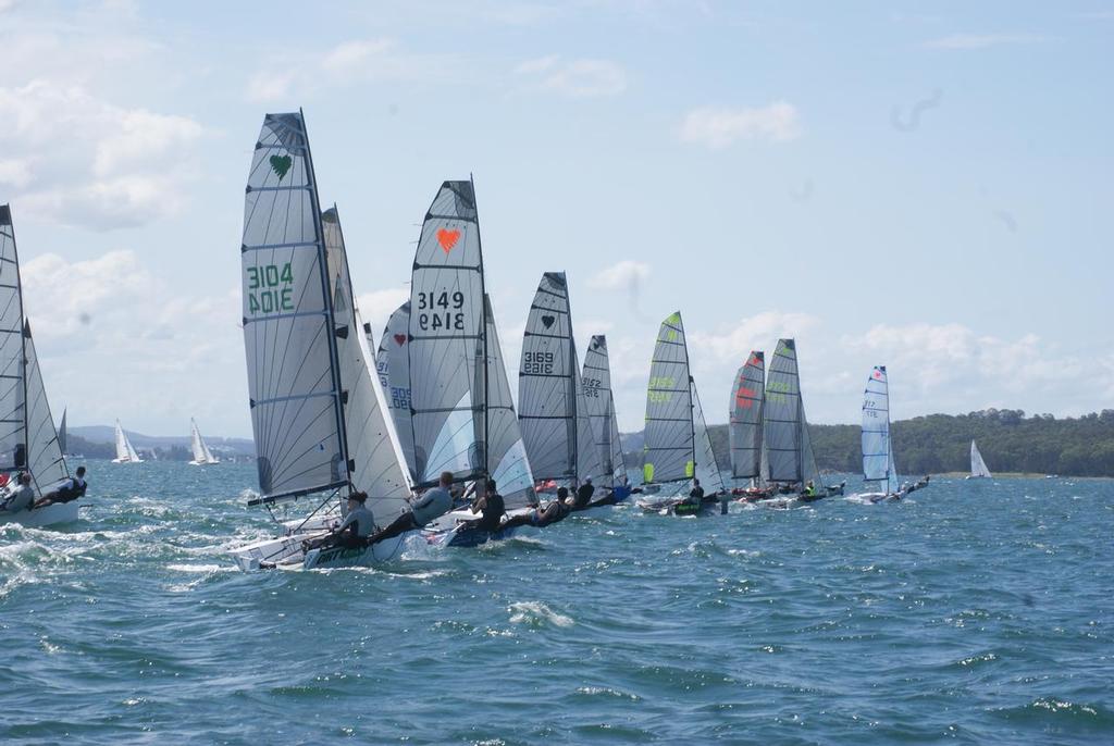 The fleet of 27 Cherub raced in one of the first fresh breezes of the summer. © Carol Stephenson Linda Spicer