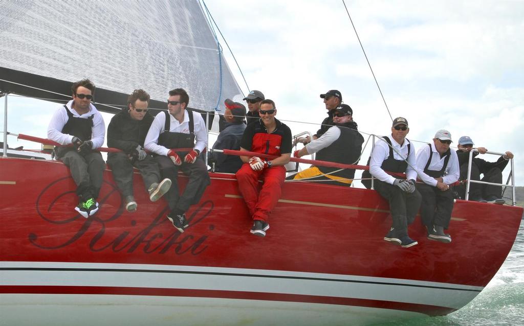 The winning crew from Rikki - 2015 PIC Coastal Classic photo copyright Richard Gladwell www.photosport.co.nz taken at  and featuring the  class
