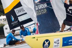 Taylor Canfield and his US One team in action against Bjorn Hansen in the Petit Final - 2015 Argo Group Gold Cup photo copyright  Robert Hajduk / WMRT taken at  and featuring the  class