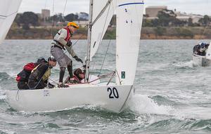All set for the spinnaker hoist as the Jukes of Hazzard round the hitch mark during  the 2015 Victorian Championship. - 2016 Etchells Australian Championship photo copyright  John Curnow taken at  and featuring the  class