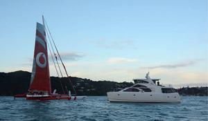 TeamVodafoneSailing at the finish - 2015 PIC Coastal Classic photo copyright PIC Coastal Classic http:www.coastalclassic.co.nz taken at  and featuring the  class