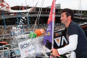 Alexis Loison, skipper du Figaro Groupe Fiva, vainqueur de la Generali Solo 2015 photo copyright Alexis Courcoux taken at  and featuring the  class