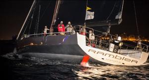 Rambler 88, arriving in Malta to claim Monohull Line Honours - 2015 Rolex Middle Sea Race photo copyright  Rolex/ Kurt Arrigo http://www.regattanews.com taken at  and featuring the  class