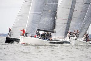HH 42 and Interlodge pushed the start line hard in race four photo copyright  Dan Phelps/Spinsheet Magazine http://www.spinsheet.com/ taken at  and featuring the  class
