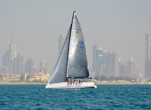 Hannes Weimer's German Landmark 43, Atari 7 - 2015 Dubai to Muscat Yacht Race photo copyright Xtra-Link / Louay Habib taken at  and featuring the  class
